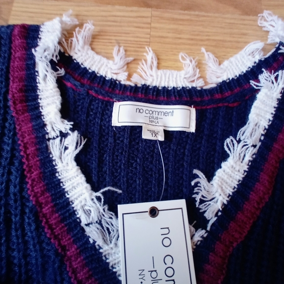 NFS. women's Plus size sweaters, navy blue, sz. 1X, 2X - Picture 5 of 7